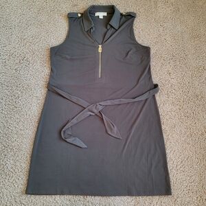 Michael Kors Dress - XL - Collar, Belted, Sleeveless, 1/4 Zip, Green - EUC!